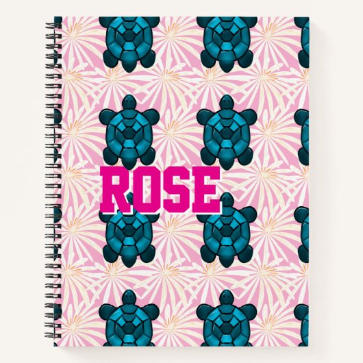 Carnet Custom Tropical Turtle Floral Pattern Seamless  (Devant)