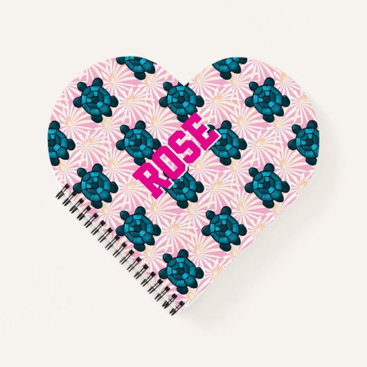 Carnet Custom Tropical Turtle Floral Pattern Seamless  (Devant)