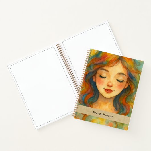 Carnet Custom watercolor beautiful girl Paint Sketching (Intérieur)