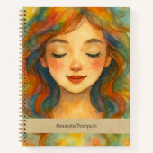 Carnet Custom watercolor beautiful girl Paint Sketching (Devant)