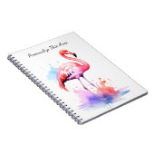 Carnet Custom Watercolor Flamingo Notebook (Côté Droit)