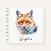 Carnet Custom Watercolor Red Fox Personalized (Devant)