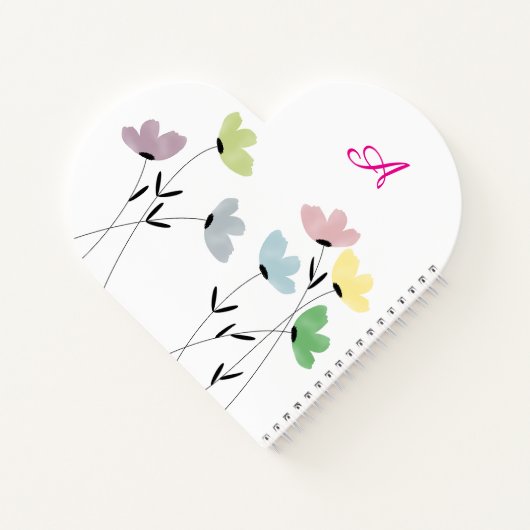 Carnet custom your name & initial with wildflowers (Dos)