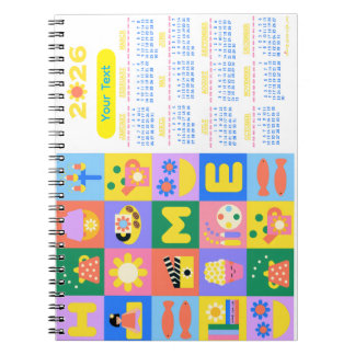 Carnet Customisé Cute and Happy Home Calender 2026