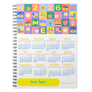 Carnet Customisé Cute and Happy Home Calender 2026