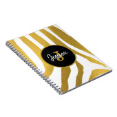 Carnet Customisé Faux Gold Zebra Print Stripes Motif (Côté Droit)