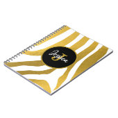 Carnet Customisé Faux Gold Zebra Print Stripes Motif (Côté gauche)