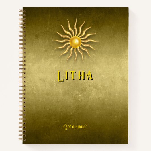 Carnet Customizable 8.5 x 11 Litha Summer Golden Notebook (Devant)