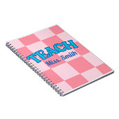 Carnet Customizable Blue and PinCheckered Teacher Planner (Côté Droit)