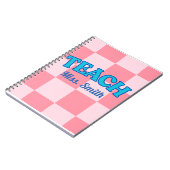 Carnet Customizable Blue and PinCheckered Teacher Planner (Côté gauche)