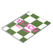 Carnet Customizable Green Checkered Teacher Notebook (Côté gauche)