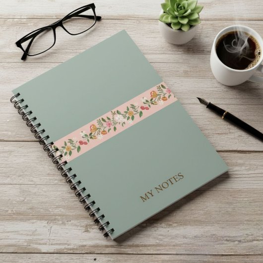 Carnet Customizable notebook / Elegant notebook / Floral