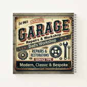 Carnet  Customizable Vintage Garage Spiral Notebook (Dos)