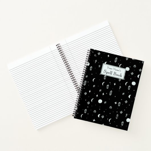 Carnet Customizable Witchy Moon and Stars Pattern (Intérieur)