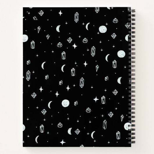 Carnet Customizable Witchy Moon and Stars Pattern (Dos)