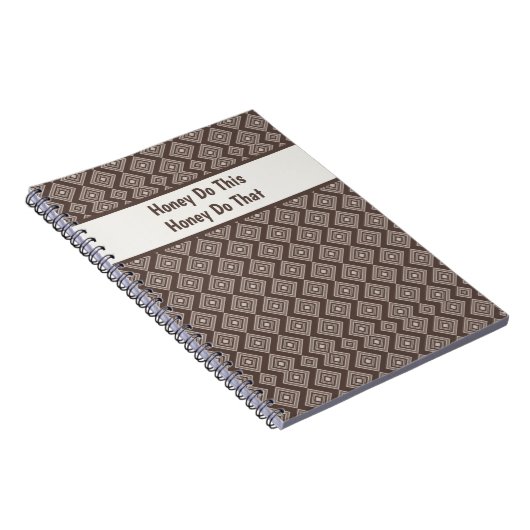 Carnet Customizeable Stylish Brown Geometric Pattern  (Côté Droit)