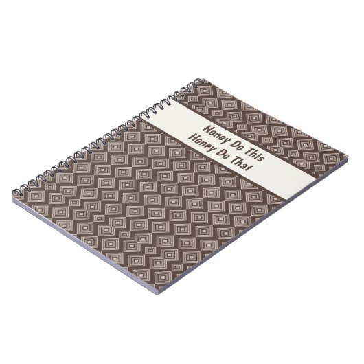 Carnet Customizeable Stylish Brown Geometric Pattern (Côté gauche)