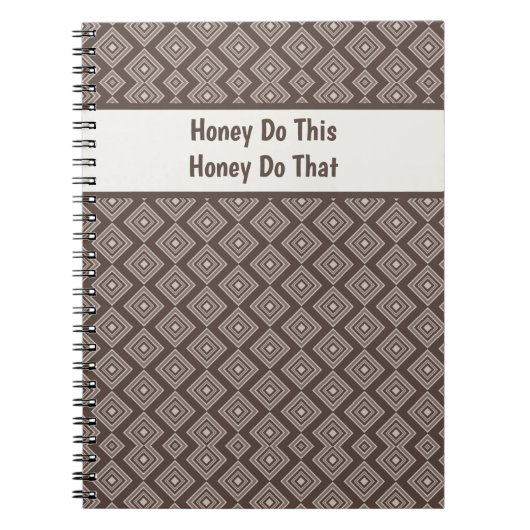 Carnet Customizeable Stylish Brown Geometric Pattern (Devant)