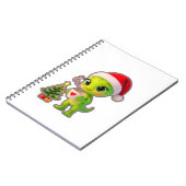 Carnet **Cute 3D Green Alien in Santa Hat with Hot Chocol (Côté gauche)