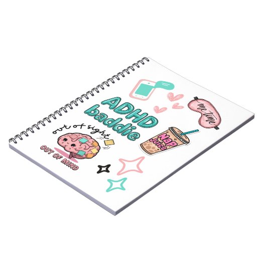 Carnet Cute ADHD Baddie Notebook  (Côté gauche)
