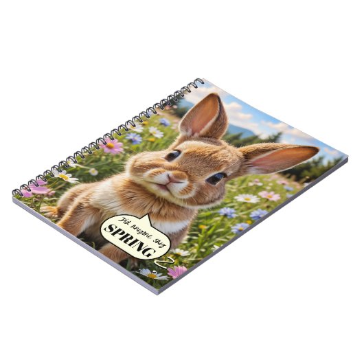 Carnet Cute Adorable Bunny Rabbit Spring Notebook (Côté gauche)