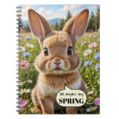 Carnet Cute Adorable Bunny Rabbit Spring Notebook (Devant)