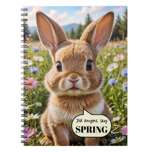 Carnet Cute Adorable Bunny Rabbit Spring Notebook (Devant)