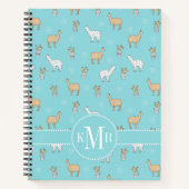 Carnet Cute Alpaca Llama Cactus Motif (Devant)
