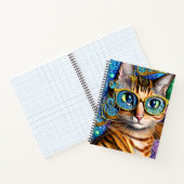 Carnet Cute Amusant Chat Nerd Portant des lunettes Oeuvre (Intérieur)