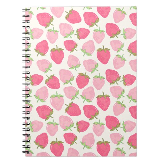 Carnet Cute and Fruity Pink Strawberry (Devant)