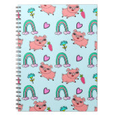 Carnet Cute and Quirky Pigs and Rainbows Pattern (Devant)