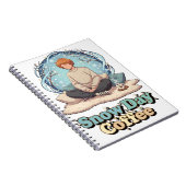 Carnet Cute Anime Boy Drinking Coffee in Winter (Côté Droit)