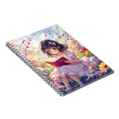 Carnet Cute Anime Girl Reading a Book Personalized (Côté Droit)