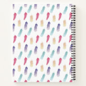 Carnet Cute Aquarelle Boho Feathées Personnalisé (Dos)
