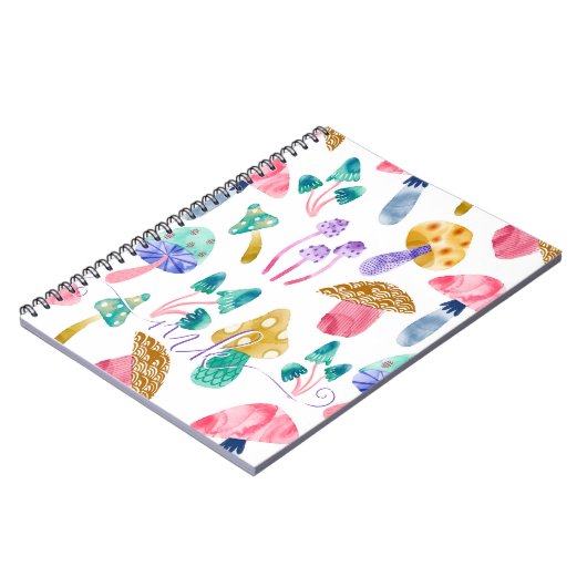 Carnet Cute Aquarelle Champignons (Côté gauche)