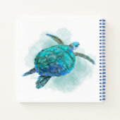 Carnet Cute Aquarelle Tortue de mer Personnalisée (Dos)