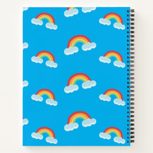 Carnet Cute arc-en-ciel avec Motif nuages (Dos)