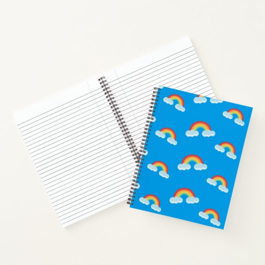 Carnet Cute arc-en-ciel avec Motif nuages (Intérieur)