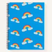Carnet Cute arc-en-ciel avec Motif nuages (Devant)