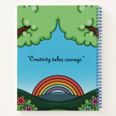 Carnet Cute arc-en-ciel et papillon Filles personnalisées (Dos)