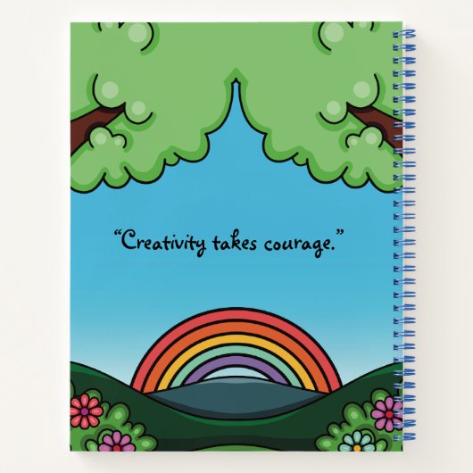 Carnet Cute arc-en-ciel et papillon Filles personnalisées (Dos)