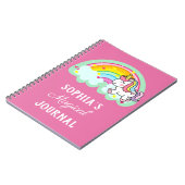 Carnet Cute arc-en-ciel Magique Unicorne rose (Côté gauche)