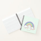 Carnet Cute arc-en-ciel - Mint Green Striped Kids (Intérieur)