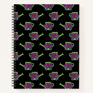 Carnet Cute arrosage canne avec Bouquet de fleurs