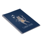 Carnet Cute Astronaut gris Chat Nom personnalisé (Côté Droit)