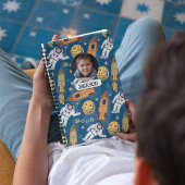 Carnet Cute Astronaut Rocket Moon Stars Space Monogramme