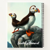 Carnet Cute Atlantic Puffins Oiseaux de mer sur les roche (Dos)