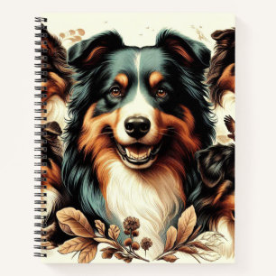 Carnet Cute Australian Shepherd Peinture