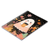 Carnet Cute Autumn Ghost with Pumpkin Coffee – Cozy Fall  (Côté gauche)