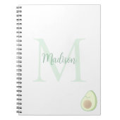 Carnet Cute Avocado Custom Name Initial  (Devant)